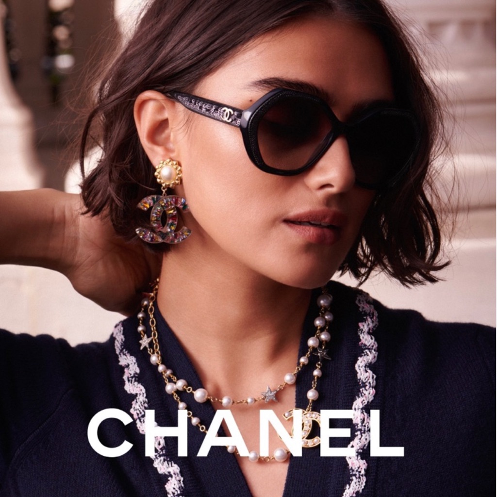 Chanel Round Sunglasses Acetate & Sequins